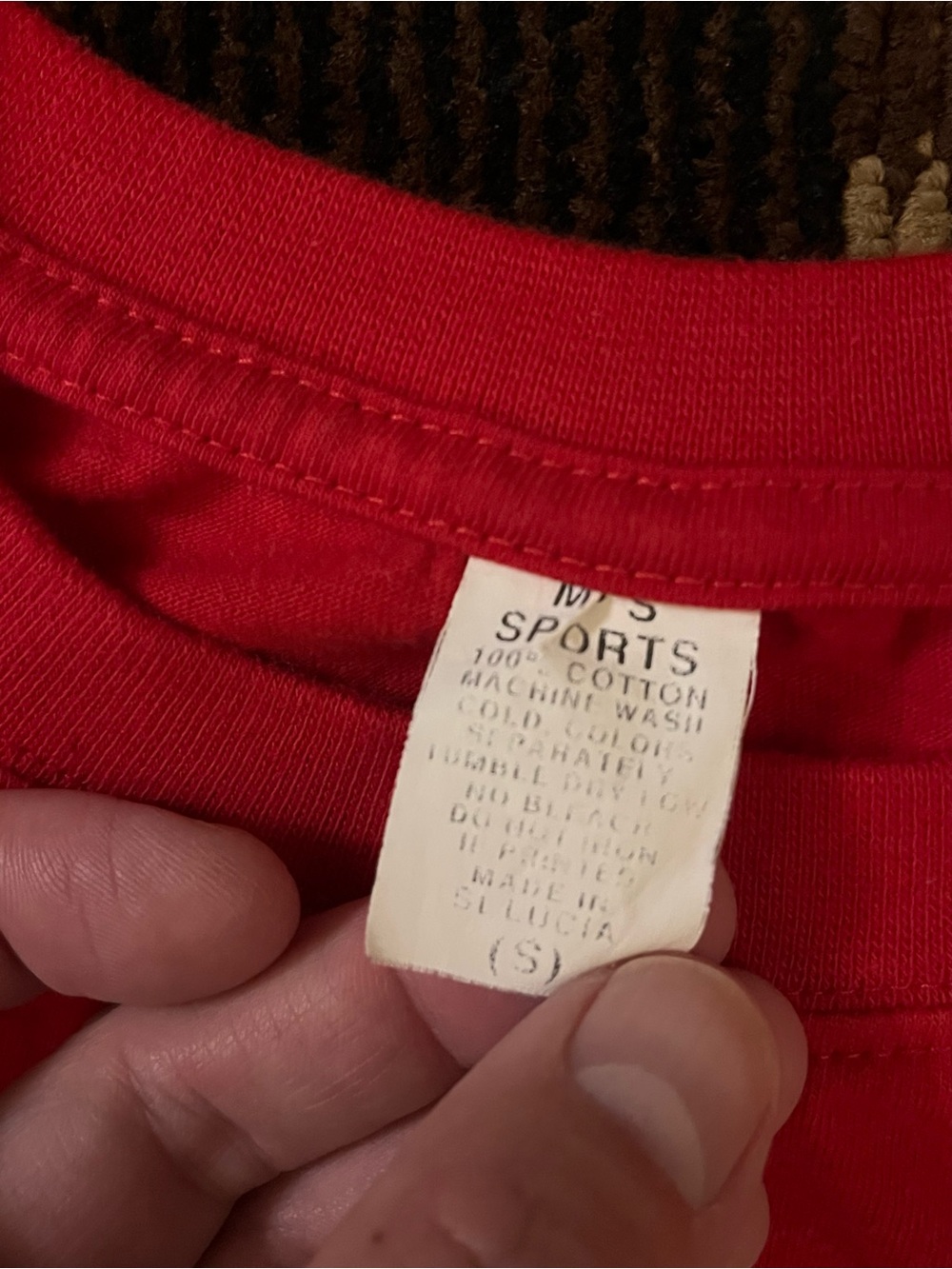 Vintage Women’s St Lucia West Indies Red Tshirt Small S M Sports 100% Cotton 796 - Picture 3 of 4